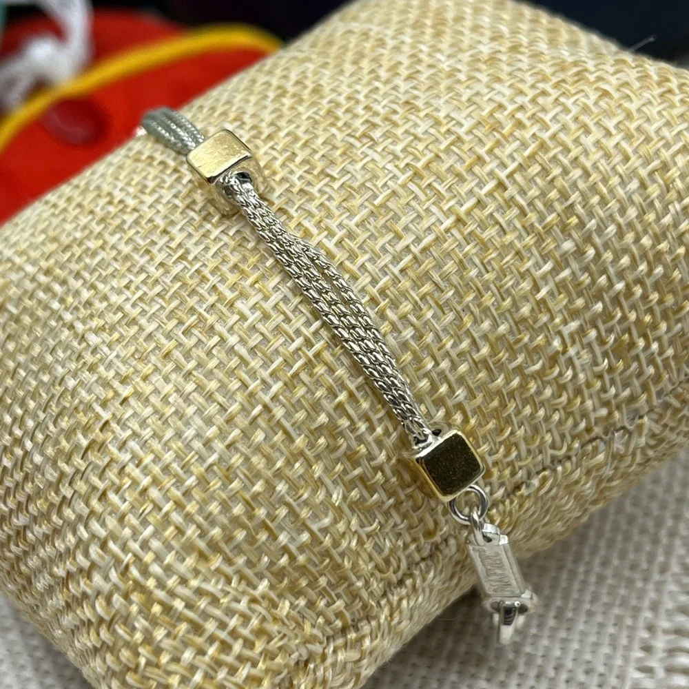 Vintage Napier Triple-Strand Gold & Silver Tone Bracelet – 7.5" - Picture 7 of 16